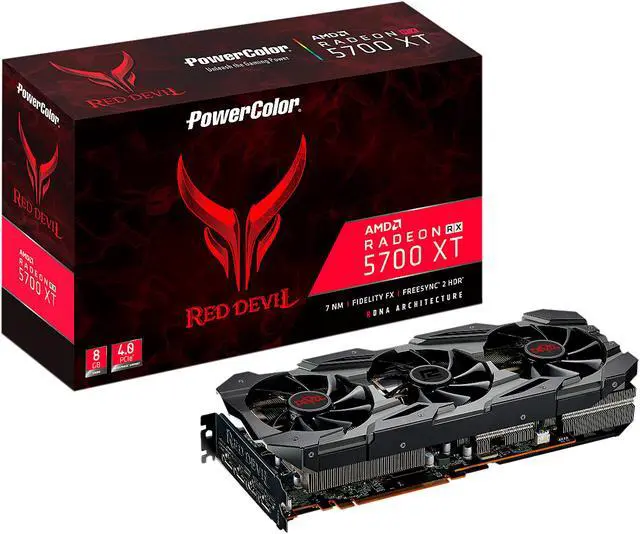 Alt view image 6 of 6 - PowerColor RED DEVIL Radeon RX 5700 XT 8GB GDDR6 PCI Express 4.0 CrossFireX Support ATX Graphics Card AXRX 5700 XT 8GBD6-3DHE/OC