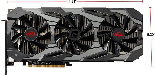 Alt view image 4 of 6 - PowerColor RED DEVIL Radeon RX 5700 XT 8GB GDDR6 PCI Express 4.0 CrossFireX Support ATX Graphics Card AXRX 5700 XT 8GBD6-3DHE/OC