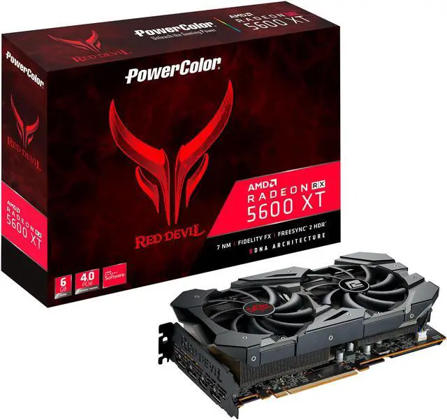 Alt view image 4 of 4 - PowerColor RED DEVIL Radeon RX 5600 XT 6GB GDDR6 PCI Express 4.0 CrossFireX Support ATX Graphics Card AXRX 5600XT 6GBD6-3DHE/OC