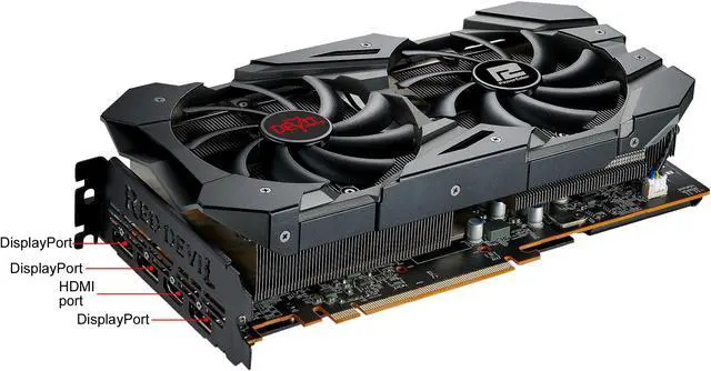 Alt view image 2 of 4 - PowerColor RED DEVIL Radeon RX 5600 XT 6GB GDDR6 PCI Express 4.0 CrossFireX Support ATX Graphics Card AXRX 5600XT 6GBD6-3DHE/OC