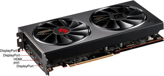 Alt view image 2 of 3 - PowerColor RED DRAGON Radeon RX 5600 XT 6GB GDDR6 PCI Express 4.0 CrossFireX Support ATX Graphics Card AXRX 5600XT 6GBD6-3DHR/OC