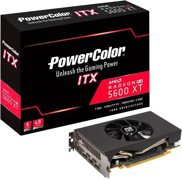 Alt view image 3 of 3 - PowerColor Radeon RX 5600 XT 6GB GDDR6 PCI Express 4.0 CrossFireX Support ITX Graphics Card AXRX 5600XT ITX 6GBD6-2DH