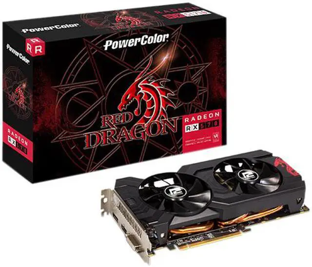 Alt view image 7 of 8 - PowerColor RED DRAGON Radeon RX 570 4GB GDDR5 PCI Express 3.0 CrossFireX Support ATX Graphics Card AXRX 570 4GBD5-DHDV3/OC