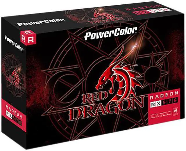Alt view image 8 of 8 - PowerColor RED DRAGON Radeon RX 570 4GB GDDR5 PCI Express 3.0 CrossFireX Support ATX Graphics Card AXRX 570 4GBD5-DHDV3/OC