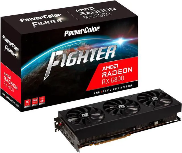Alt view image 6 of 7 - PowerColor Fighter AMD Radeon RX 6800 Gaming Graphics card with 16GB GDDR6 Memory, Powered by AMD RDNA 2, Raytracing, PCI Express 4.0, HDMI 2.1, AMD Infinity Cache