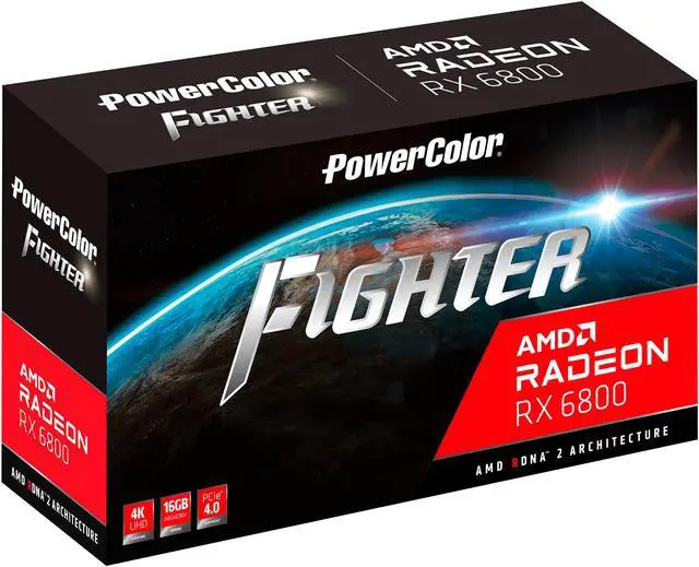 Alt view image 7 of 7 - PowerColor Fighter AMD Radeon RX 6800 Gaming Graphics card with 16GB GDDR6 Memory, Powered by AMD RDNA 2, Raytracing, PCI Express 4.0, HDMI 2.1, AMD Infinity Cache