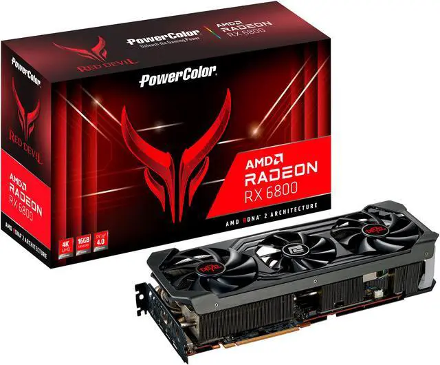 Alt view image 5 of 5 - PowerColor Red Devil AMD Radeon RX 6800 Gaming Graphics Card with 16GB GDDR6 Memory, Powered by AMD RDNA 2, HDMI 2.1 (AXRX 6800 16GBD6-3DHE/OC)