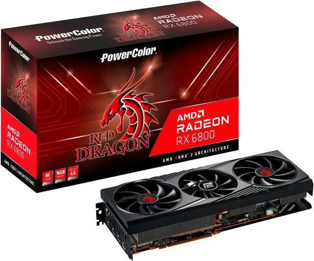 Alt view image 6 of 7 - PowerColor Red Dragon AMD Radeon RX 6800 Gaming Graphics card with 16GB GDDR6 Memory, Powered by AMD RDNA 2, Raytracing, PCI Express 4.0, HDMI 2.1, AMD Infinity Cache