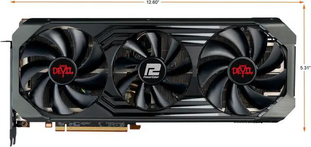 Alt view image 2 of 9 - PowerColor Red Devil AMD Radeon RX 6900 XT Ultimate Gaming Graphics Card with 16GB GDDR6 Memory, Powered by AMD RDNA 2, HDMI 2.1 (AXRX 6900XTU 16GBD6-3DHE/OC)