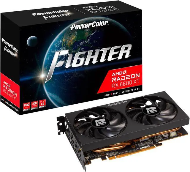 Alt view image 6 of 6 - PowerColor Fighter Radeon RX 6600 XT 8GB GDDR6 PCI Express 4.0 ATX Graphics Card 6600XT 8GBD6-3DH