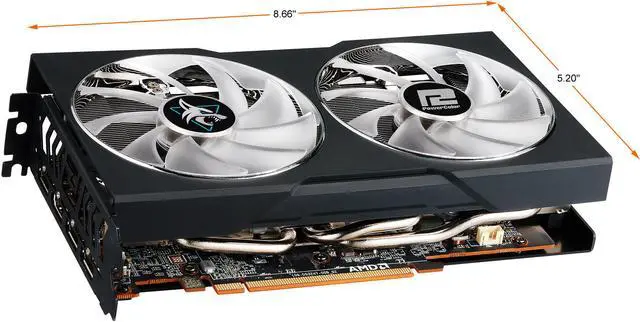 Alt view image 5 of 8 - PowerColor Hellhound Radeon RX 6600 8GB GDDR6 PCI Express 4.0 ATX Graphics Card AXRX 6600 8GBD6-3DHL