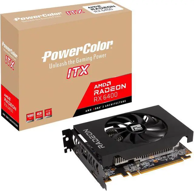 Alt view image 7 of 7 - PowerColor Radeon RX 6400 4GB GDDR6 PCI Express 4.0 ITX Graphics Card AXRX 6400 4GBD6-DH