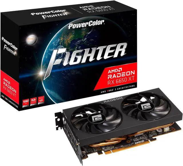 Alt view image 8 of 8 - PowerColor Fighter Radeon RX 6650 XT 8GB GDDR6 PCI Express 4.0 ATX Graphics Card AXRX 6650XT 8GBD6-3DH