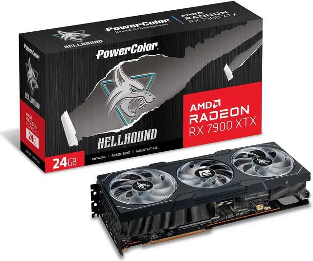 Alt view image 9 of 9 - PowerColor Hellhound Radeon RX 7900 XTX 24GB GDDR6 PCI Express 4.0 ATX Graphics Card RX7900XTX 24G-L/OC
