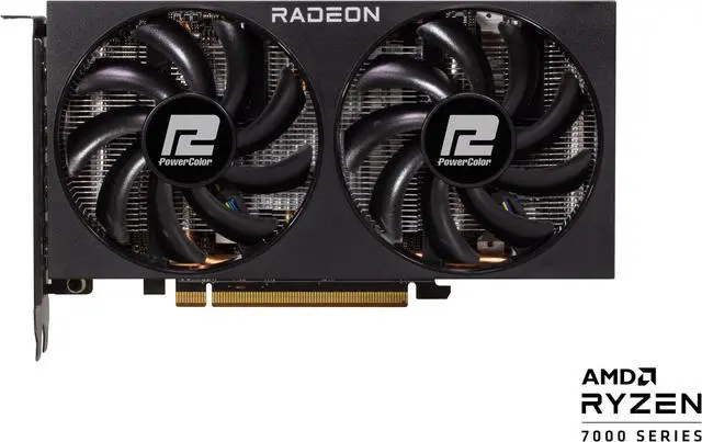 Alt view image 2 of 7 - PowerColor Fighter Radeon RX 7600 8GB GDDR6 PCI Express 4.0 x8 ATX Graphics Card RX7600 8G-F