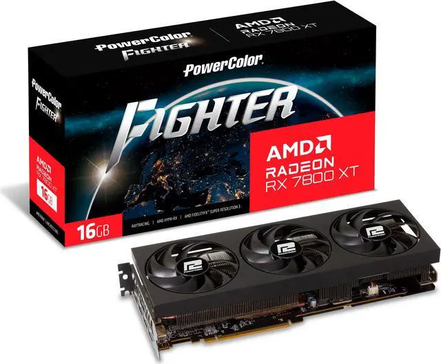Alt view image 7 of 7 - PowerColor Fighter Radeon RX 7800 XT 16GB GDDR6 PCI Express 4.0 x16 ATX Graphics Card RX7800XT 16G-F/OC
