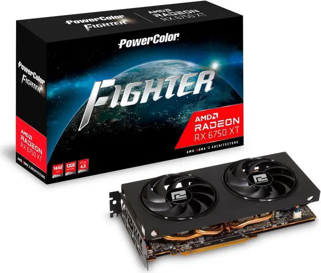 Alt view image 6 of 6 - PowerColor Fighter Radeon RX 6750 XT 12GB GDDR6 PCI Express 4.0 ATX Graphics Card AXRX 6750XT 12GBD6-3DH