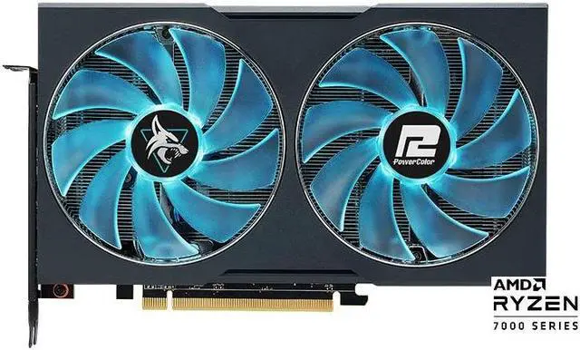 Alt view image 2 of 8 - PowerColor Hellhound Radeon RX 7600 XT 16GB GDDR6 PCI Express 4.0 x8 ATX Graphics Card RX7600XT 16G-L/OC