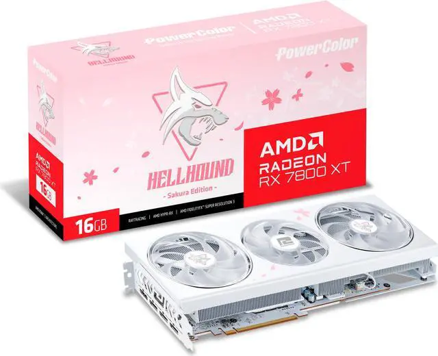 Alt view image 11 of 12 - PowerColor Hellhound Sakura Radeon RX 7800 XT 16GB GDDR6 PCI Express 4.0 x16 ATX Graphics Card RX7800XT 16G-L/OC/SAKURA