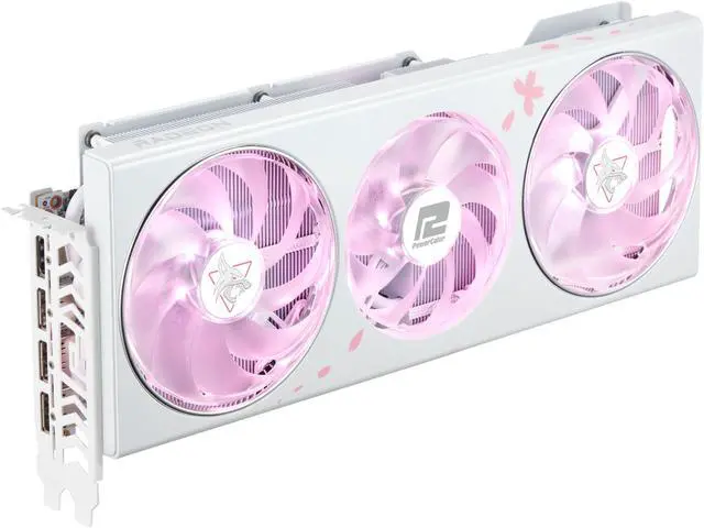 Alt view image 3 of 12 - PowerColor Hellhound Sakura Radeon RX 7800 XT 16GB GDDR6 PCI Express 4.0 x16 ATX Graphics Card RX7800XT 16G-L/OC/SAKURA
