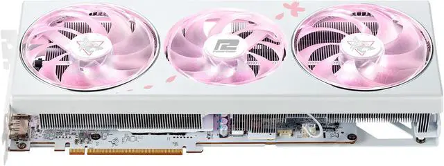 Alt view image 8 of 12 - PowerColor Hellhound Sakura Radeon RX 7800 XT 16GB GDDR6 PCI Express 4.0 x16 ATX Graphics Card RX7800XT 16G-L/OC/SAKURA