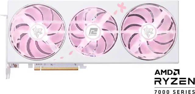 Alt view image 2 of 12 - PowerColor Hellhound Sakura Radeon RX 7800 XT 16GB GDDR6 PCI Express 4.0 x16 ATX Graphics Card RX7800XT 16G-L/OC/SAKURA