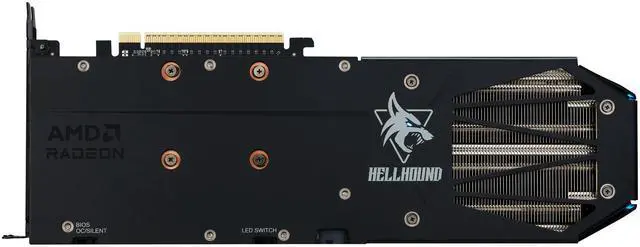 Alt view image 3 of 7 - PowerColor Hellhound Radeon RX 9060 XT 16GB GDDR6 PCI Express 5.0 x16 ATX Video Card RX9060XT 16G-L/OC