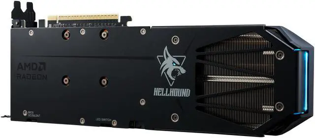 Alt view image 5 of 7 - PowerColor Hellhound Radeon RX 9060 XT 16GB GDDR6 PCI Express 5.0 x16 ATX Video Card RX9060XT 16G-L/OC