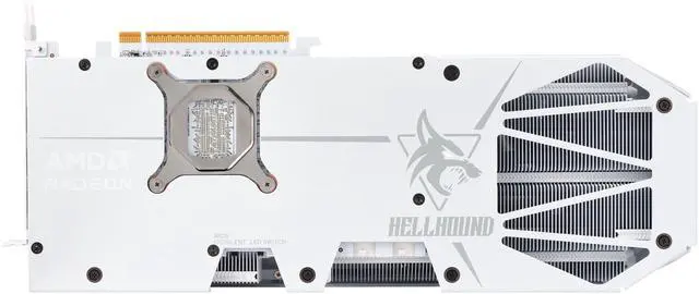 Alt view image 3 of 6 - PowerColor Hellhound Radeon RX 9070 XT 16GB GDDR6 PCI Express 5.0 x16 Graphics CARD Hellhound Spectral White AMD Radeon RX 9070 XT 16GB GDDR6