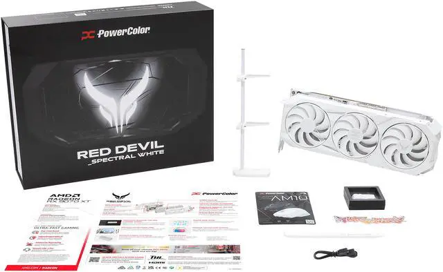 Alt view image 10 of 10 - PowerColor RED DEVIL Radeon RX 9070 XT 16GB GDDR6 PCI Express 5.0 x16 Graphics Card RX9070XT 16G-E/OC/WHITE