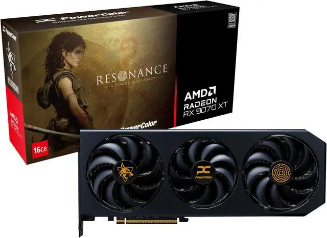 Alt view image 7 of 7 - PowerColor Hellhound Radeon RX 9070 XT 16GB GDDR6 PCI Express 5.0 x16 ATX Graphics Card RX9070XT 16G-L/OC/RES