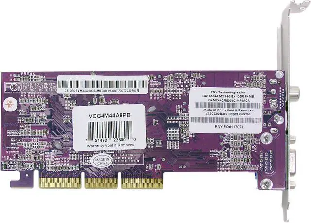 Alt view image 3 of 4 - PNY GeForce4 MX440-8X 128MB DDR AGP 4X/8X Graphics Card VC-G4MX440A8D64B/M - OEM