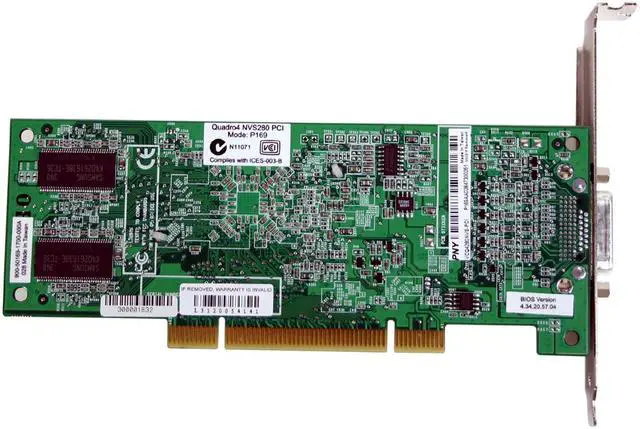 Alt view image 3 of 6 - PNY Quadro NVS 280 VCQ4280NVS-PCI-PB 64MB 32-bit DDR PCI Graphics Card