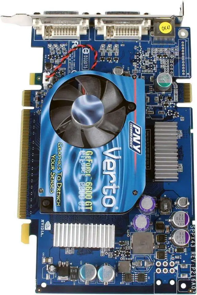 Alt view image 2 of 5 - PNY GeForce 6600GT 128MB GDDR3 PCI Express x16 SLI Support Graphics Card VCG6600GXPB