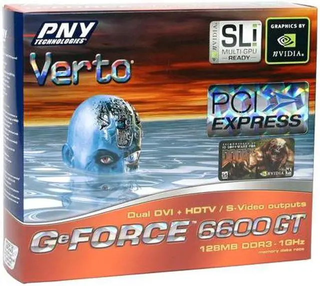 Alt view image 5 of 5 - PNY GeForce 6600GT 128MB GDDR3 PCI Express x16 SLI Support Graphics Card VCG6600GXPB