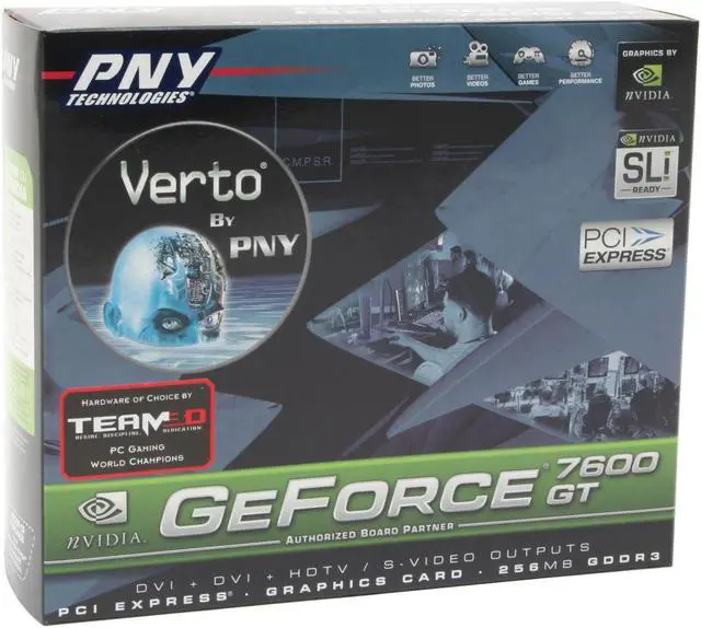 Alt view image 7 of 7 - PNY GeForce 7600GT 256MB GDDR3 PCI Express x16 SLI Support Graphics Card VCG7600GXPB