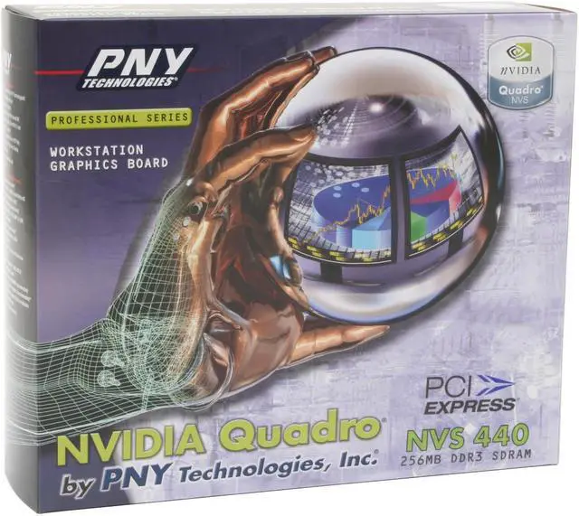 Alt view image 5 of 5 - PNY Quadro NVS 440 VCQ4440NVS-PCIE-PB 256MB 128-bit GDDR3 PCI Express x1 Workstation Video Card