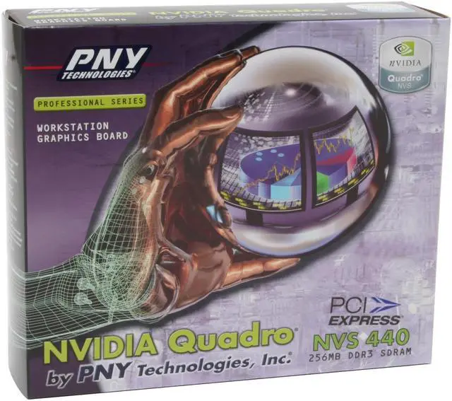 Alt view image 5 of 5 - PNY Quadro NVS 440 VCQ440NVS-PCIEX16-PB 256MB 128-bit GDDR3 PCI Express x16 Graphics Card