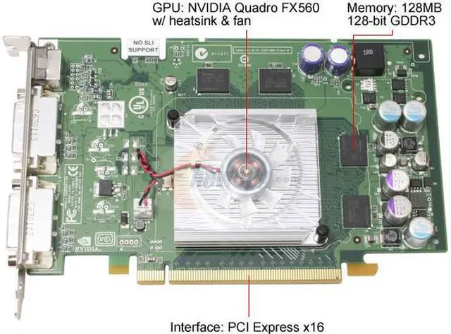 Alt view image 3 of 7 - PNY Quadro FX 560 VCQFX560-PCIE-PB 128MB 128-bit GDDR3 PCI Express x16 Graphics Card