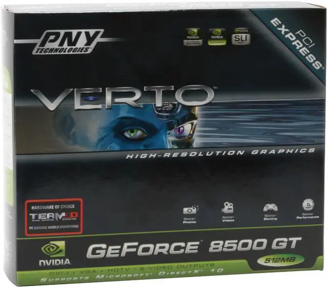 Alt view image 6 of 6 - PNY GeForce 8500 GT 512MB GDDR2 PCI Express x16 SLI Support Graphics Card VCG85512GXPB
