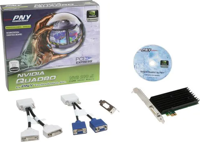 Alt view image 5 of 5 - PNY Quadro NVS 290 VCQ290NVS-PCIEX1-PB 256MB 64-bit GDDR2 PCI Express x1 Low Profile Graphics Card