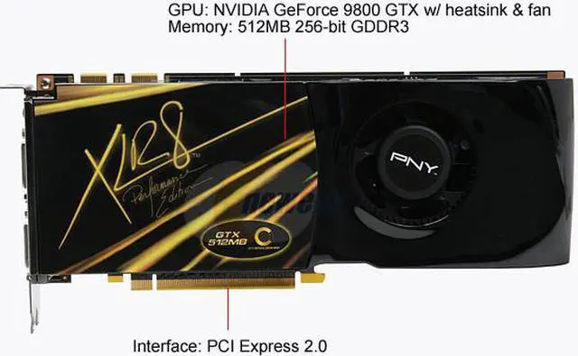 Alt view image 3 of 6 - PNY XLR8 VCG98GTXXPB-OC GeForce 9800 GTX Overclocked 512MB 256-bit GDDR3 PCI Express 2.0 x16 HDCP Ready SLI Supported Video Card