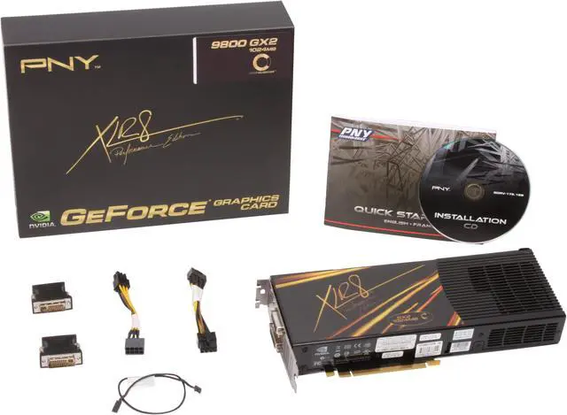 Alt view image 6 of 6 - PNY GeForce 9800 GX2 1GB GDDR3 PCI Express 2.0 x16 SLI Support Graphics Card VCG98GX2XPB-OC