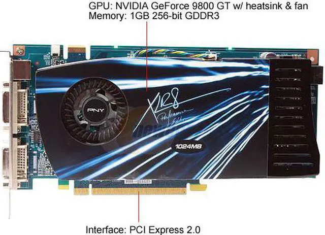 Alt view image 3 of 6 - PNY GeForce 9800 GT 1GB GDDR3 PCI Express 2.0 x16 SLI Support Graphics Card VCG981024GXEB