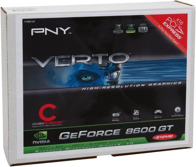 Alt view image 7 of 7 - PNY GeForce 8600 GT 512MB GDDR3 PCI Express x16 SLI Support Graphics Card VCG86512GXWB-OC
