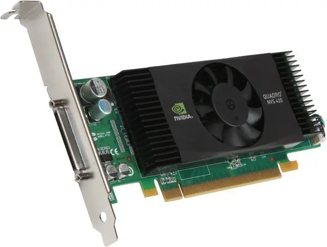 Main image of PNY Quadro NVS 420 VCQ420NVS-X16-DP-PB 512MB (256MB per GPU) 128-bit (64-bit per GPU) GDDR3 PCI Express x16 Low Profile Graphics Card