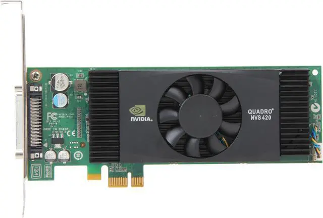 Alt view image 4 of 6 - PNY Quadro NVS 420 VCQ420NVS-X1-DVI-PB 512MB (256MB per GPU) 128-bit (64-bit per GPU) GDDR3 PCI Express x1 Low Profile Graphics Card