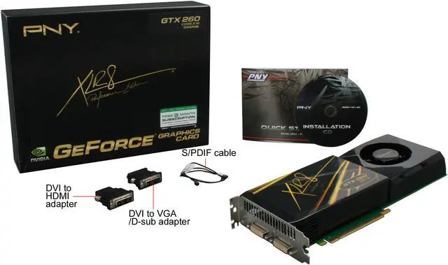 Alt view image 6 of 6 - PNY VCGGTX260CXPB GeForce GTX 260 Core 216 896MB 448-bit GDDR3 PCI Express 2.0 x16 HDCP Ready SLI Supported Video Card