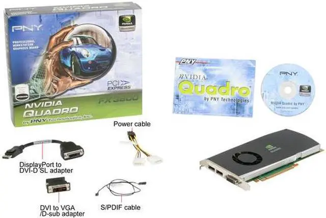 Alt view image 6 of 6 - PNY Quadro FX 3800 VCQFX3800-PCIE-PB 1GB 256-bit GDDR3 PCI Express 2.0 x16 Graphics Card
