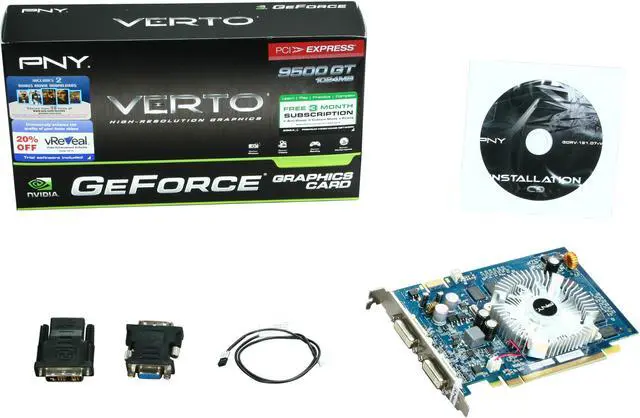 Alt view image 5 of 5 - PNY GeForce 9500 GT 1GB DDR2 PCI Express 2.0 x16 SLI Support Graphics Card VCG951024GXEB